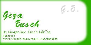 geza busch business card
